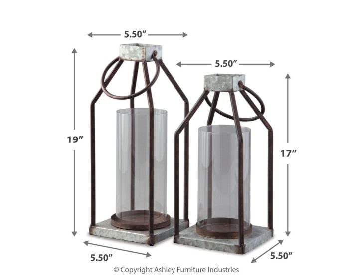 Diedrick - Gray / Black - Lantern Set (Set of 2) - Image 3