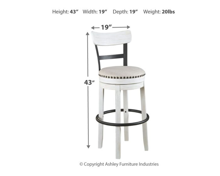 Valebeck - Tall Upholstered Swivel Barstool - Image 6