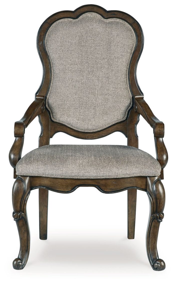 Maylee - Dark Brown - Dining Upholstered Arm Chair (Set of 2) - Image 4