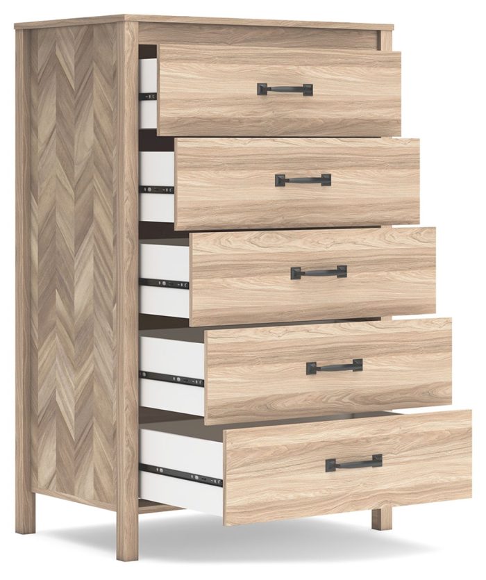 Battelle - Tan - Five Drawer Chest - Image 4