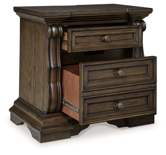 Maylee - Dark Brown - Three Drawer Night Stand - Image 4