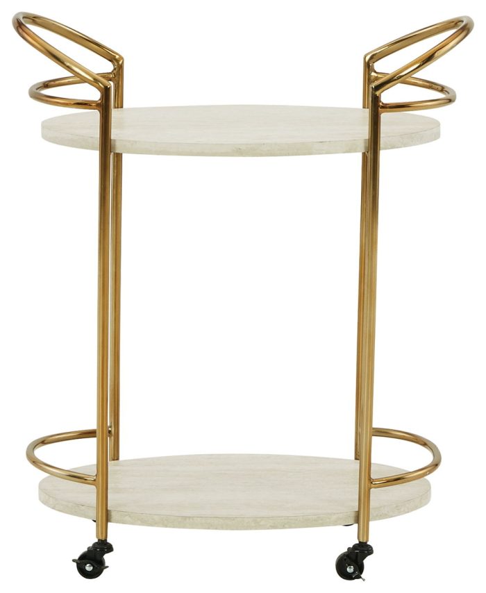 Tarica - Cream / Gold Finish - Bar Cart - Image 4