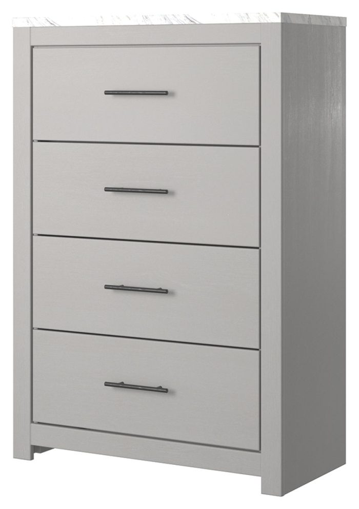 Cottonburg - Light Gray / White - Four Drawer Chest - Image 4