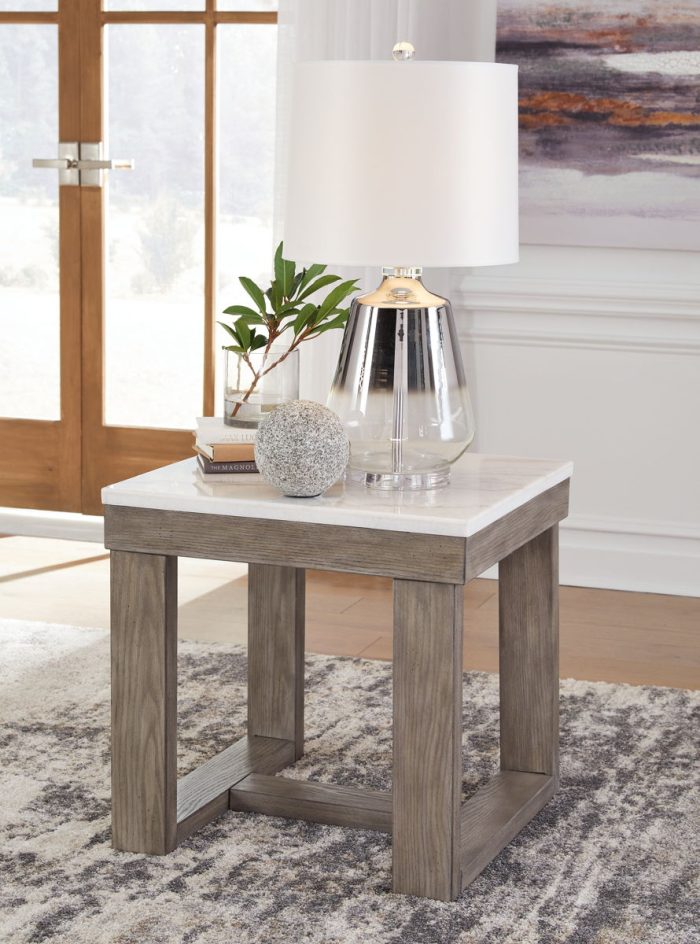Loyaska - Brown / Ivory - Square End Table - Image 3