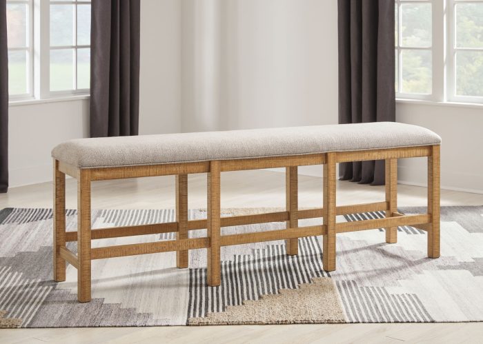 Havonplane - Brown - XL Counter Height Upholstered Dining Bench - Image 2