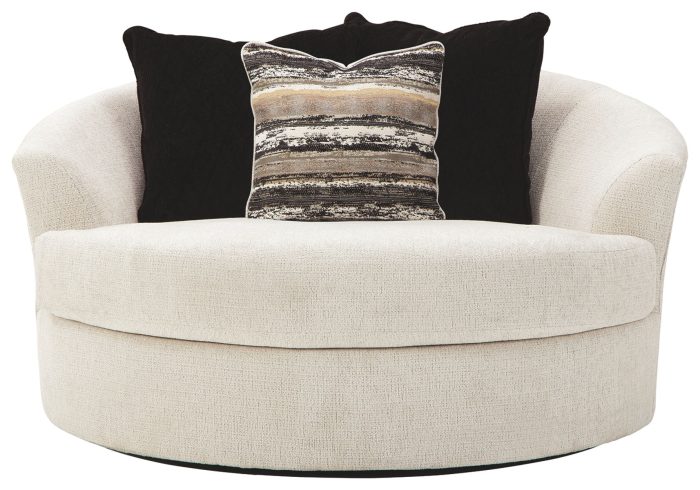 Cambri - Snow - Oversized Round Swivel Chair - Image 2
