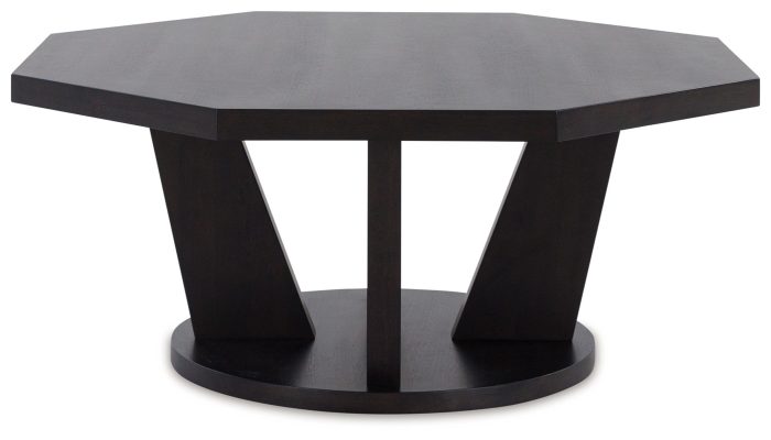 Chasinfield - Dark Brown - Octagon Coffee Table - Image 4