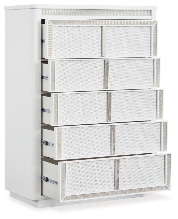 Chalanna - White - Five Drawer Chest - Image 4