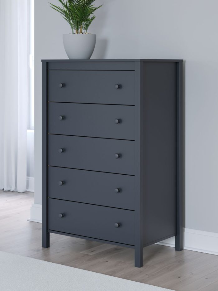 Simmenfort - Navy Blue - Five Drawer Chest - Image 4