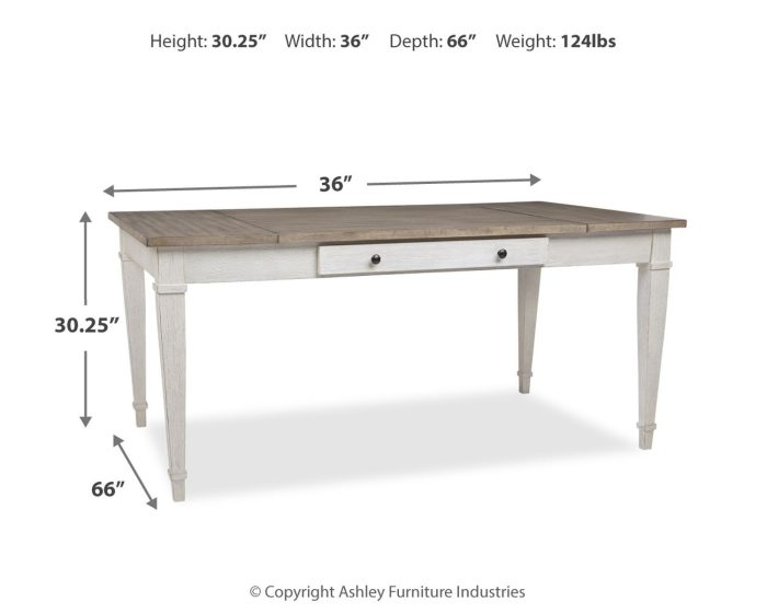 Skempton - White - RECT DRM Table w/Storage - Image 2
