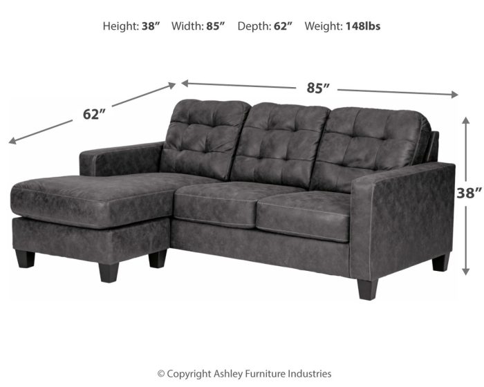 Venaldi - Gunmetal - Sofa Chaise - Image 3