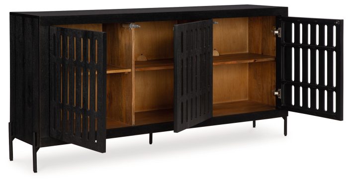 Vallisburg - Black / Natural - Accent Cabinet - Image 4