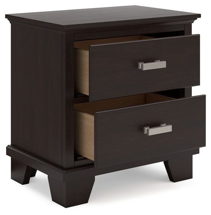 Covetown - Dark Brown - Two Drawer Night Stand - Image 2