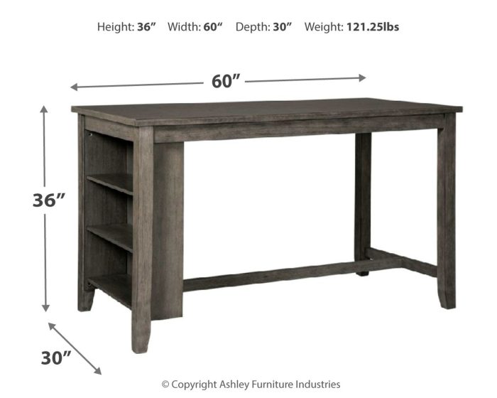 Caitbrook - Gray - Rectangular Dining Room Counter Table - Image 4