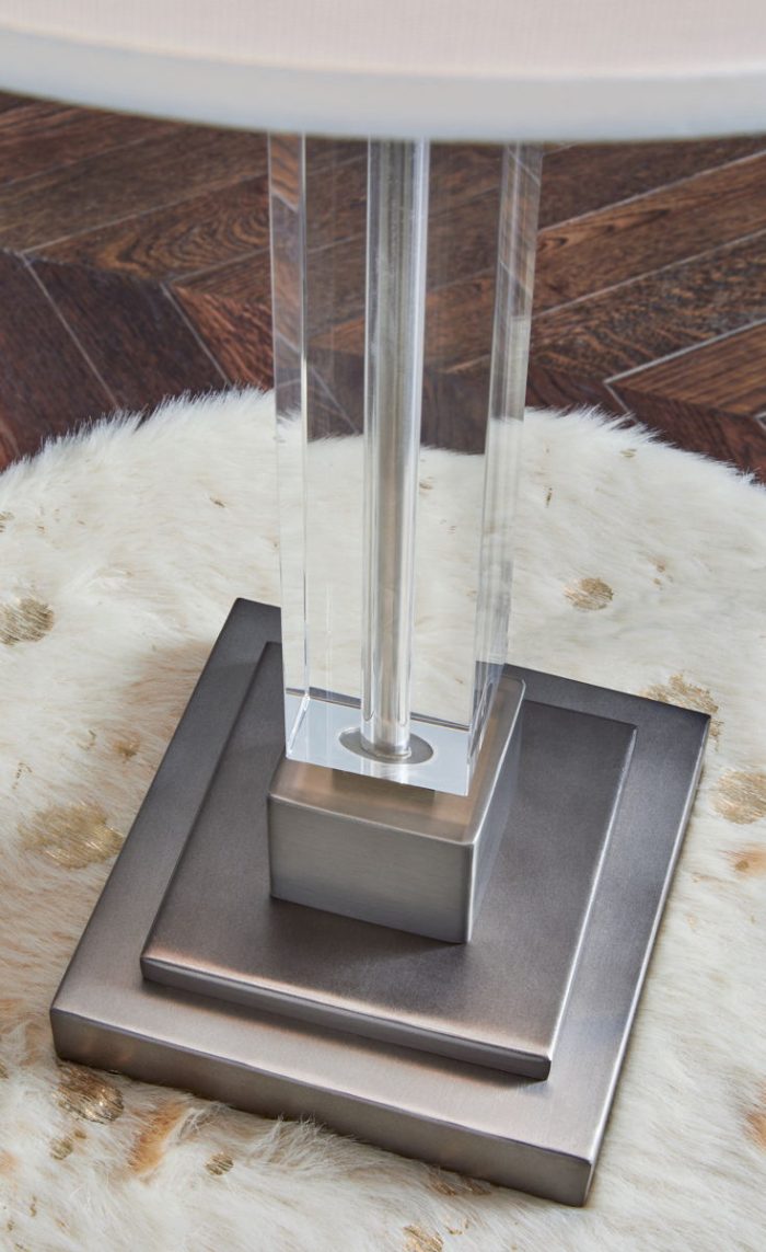 Deccalen - Clear / Silver Finish - Crystal Table Lamp - Image 2