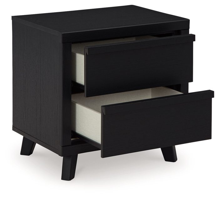 Danziar - Black - Two Drawer Night Stand - Image 2