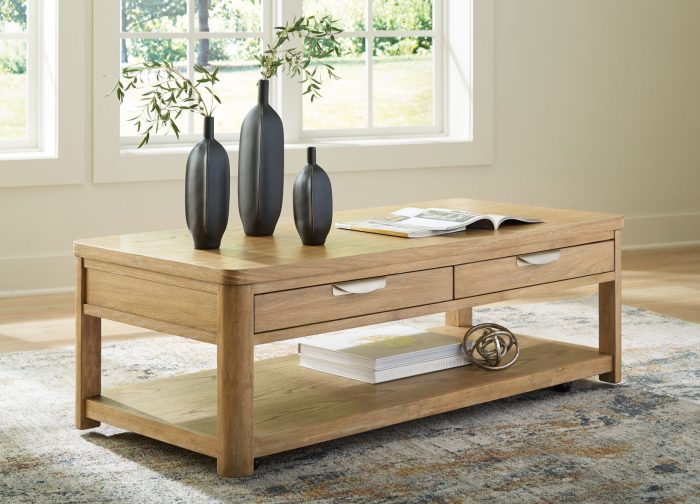 Rencott - Light Brown - Rectangular Cocktail Table - Image 4