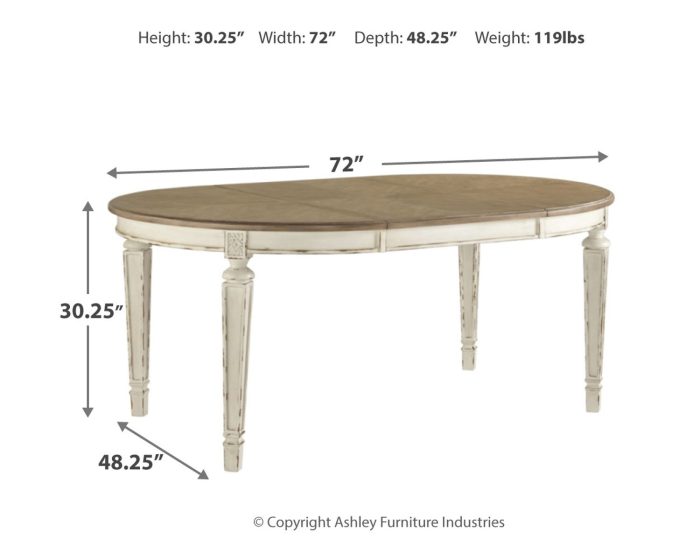 Realyn - Chipped White - Oval Dining Room Extension Table - Image 4
