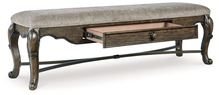 Maylee - Dark Brown - Upholstered Storage Bench - Image 4