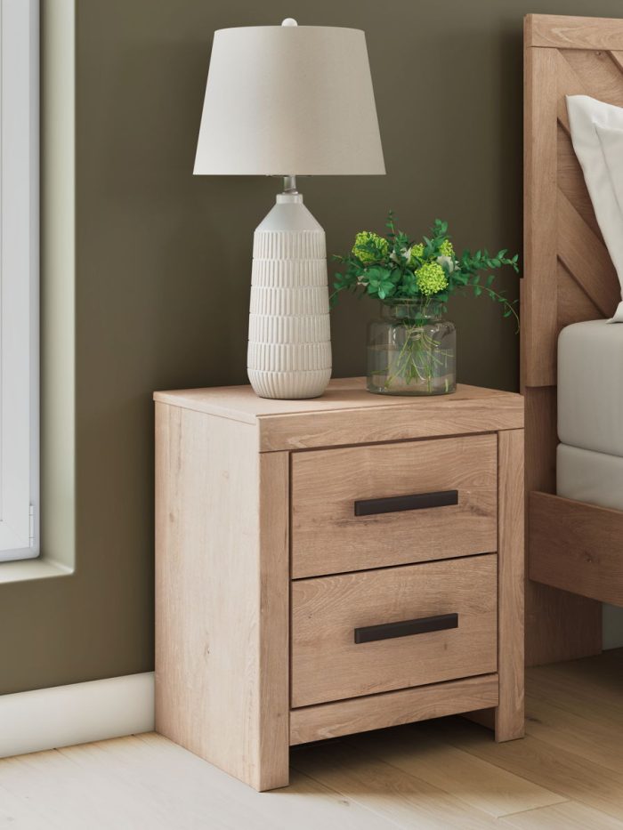 Sanginlane - Tan - Two Drawer Night Stand - Image 4