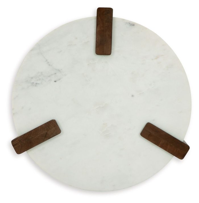 Isanti - White / Brown - Round End Table - Image 2