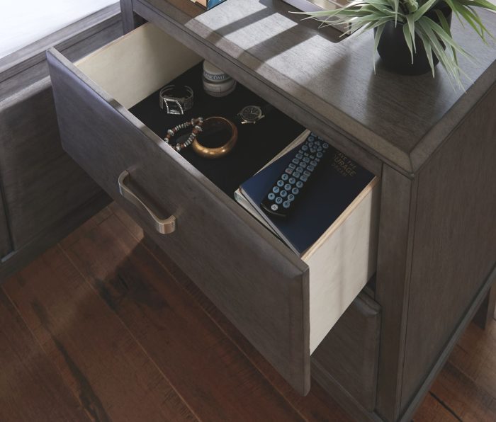 Caitbrook - Gray - Two Drawer Night Stand - Image 3