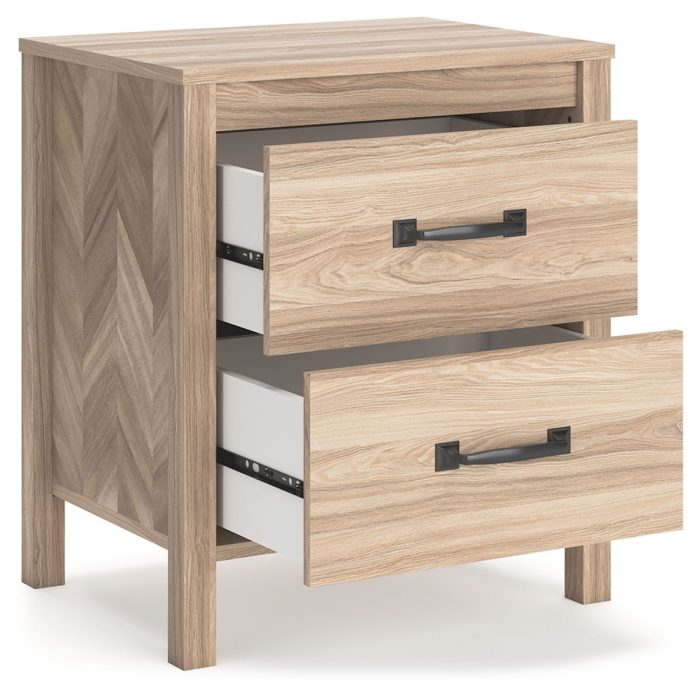 Battelle - Tan - Two Drawer Night Stand - Image 3