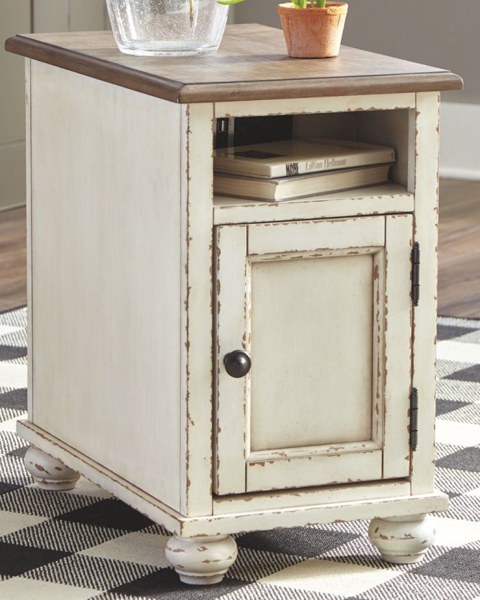 Realyn - White / Brown - Chair Side End Table - AC / USB - Image 4