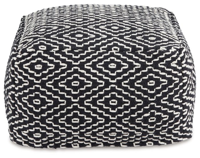 Jasett - Black / Ivory - Pouf - Image 2