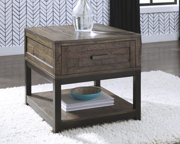 Johurst - Grayish Brown - Rectangular End Table - Image 3