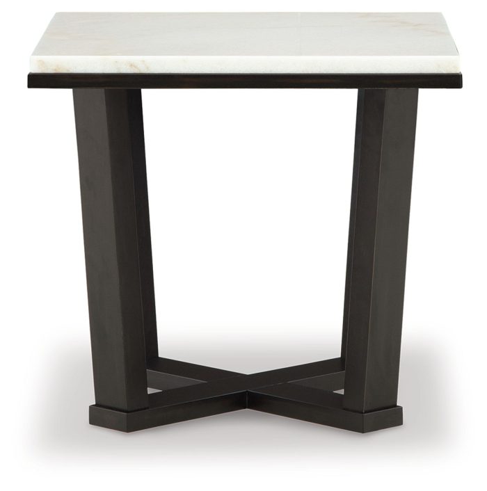 Fostead - White / Espresso - Square End Table - Image 3