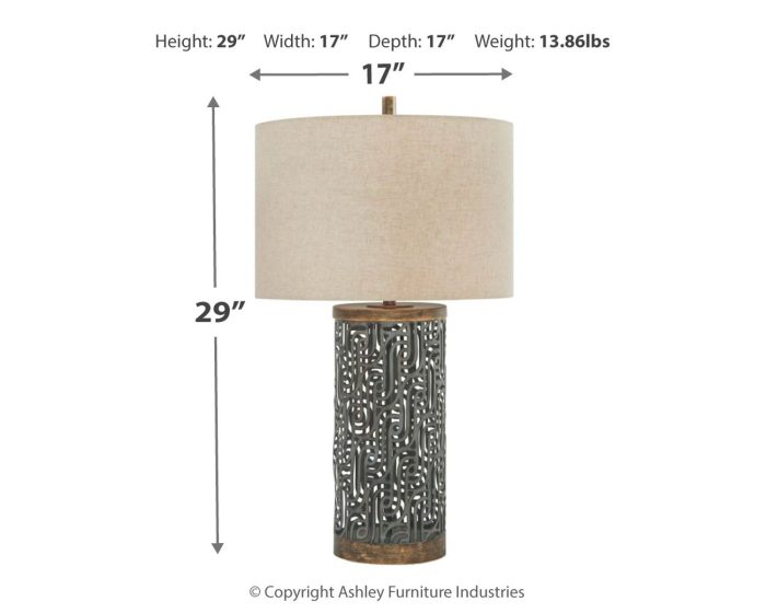 Dayo - Gray / Gold Finish - Metal Table Lamp - Image 4