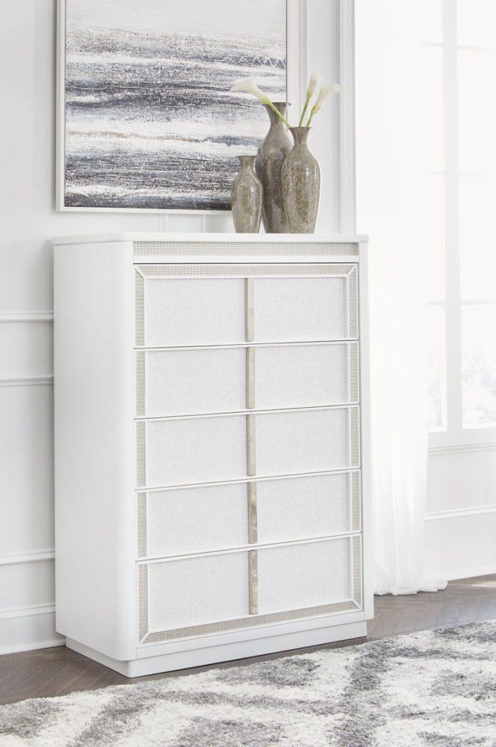 Chalanna - White - Five Drawer Chest - Image 3