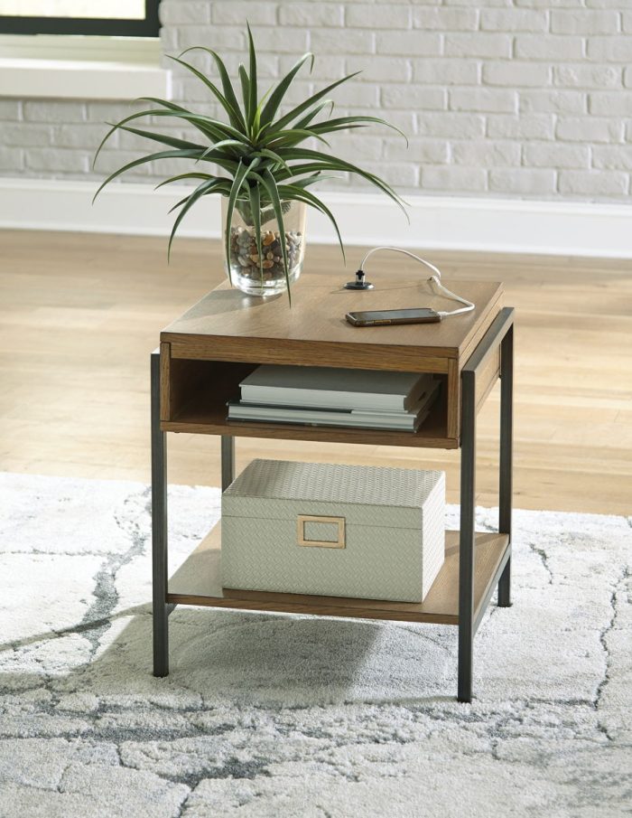Fridley - Brown / Black - Rectangular End Table - Image 2