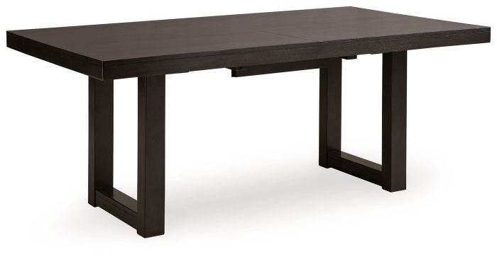 Neymorton - Dark Grayish Brown - Rectangular Dining Room Butterfly Extension Table - Image 4