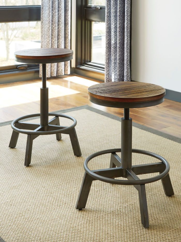 Torjin - Dark Brown - 3 Pc. - Long Counter Table, 2 Stools - Image 3