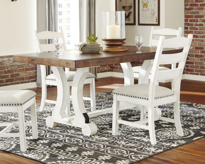 Valebeck - White / Brown - Rectangular Dining Room Table - Image 4