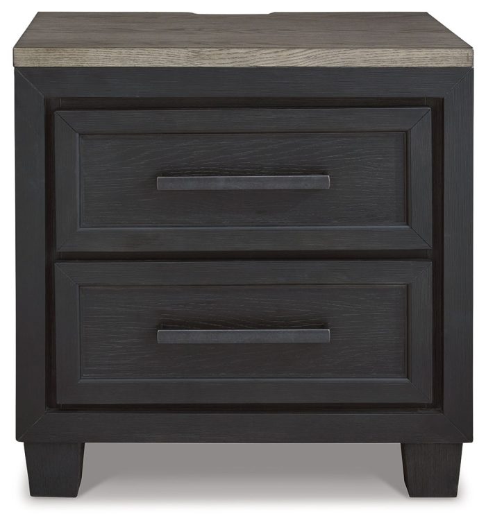 Foyland - Black / Brown - Two Drawer Night Stand - Image 4