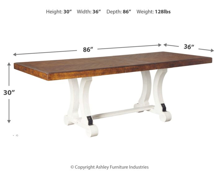 Valebeck - White / Brown - Rectangular Dining Room Table - Image 3