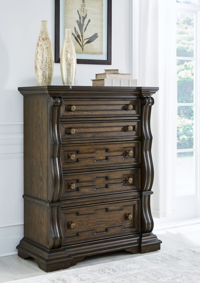 Maylee - Dark Brown - Five Drawer Chest - Image 2