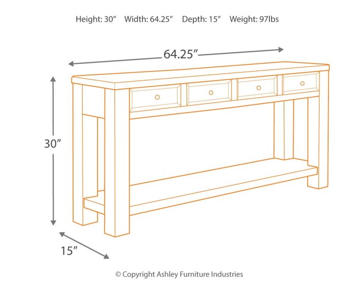 Gavelston - Black - Sofa Table - Image 2