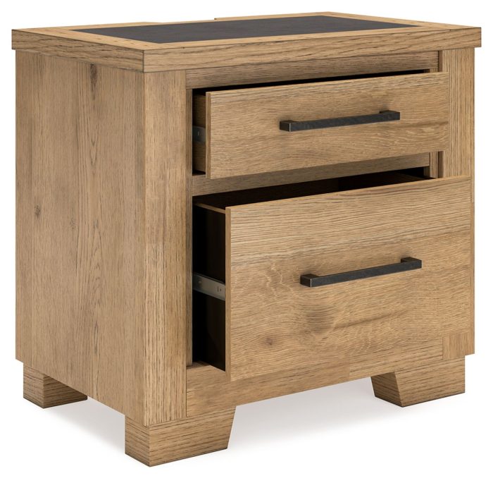 Galliden - Light Brown - Two Drawer Night Stand - Image 2