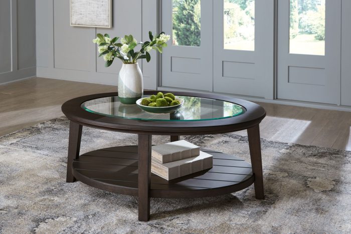 Celamar - Dark Brown - Oval Cocktail Table - Image 2