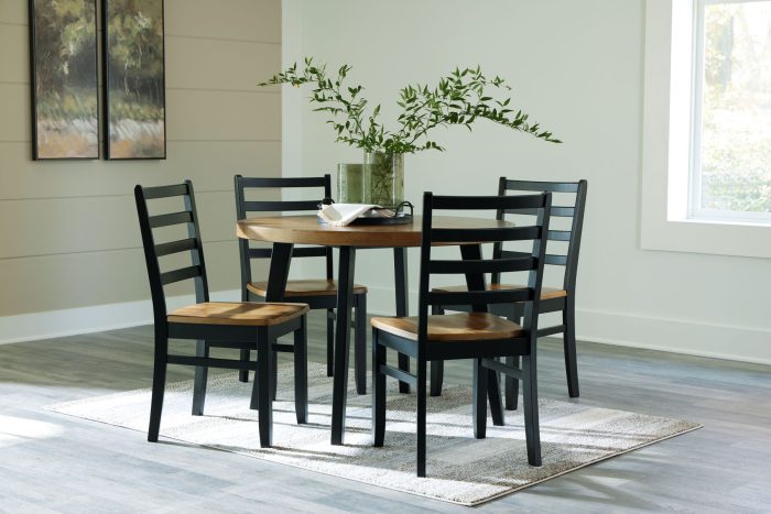 Blondon - Brown / Black - Dining Table and 4 Chairs (Set of 5) - Image 3