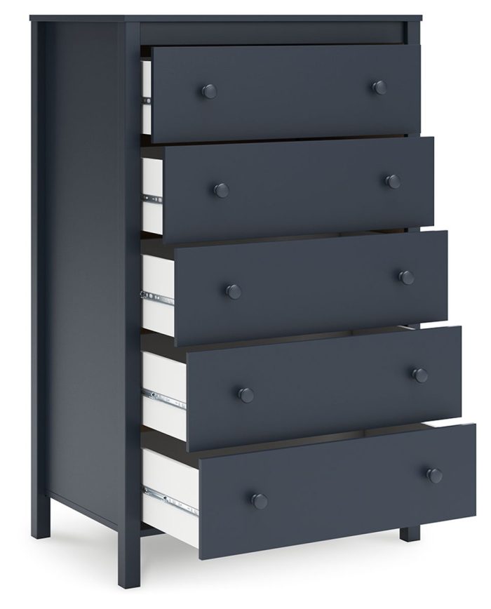Simmenfort - Navy Blue - Five Drawer Chest - Image 2
