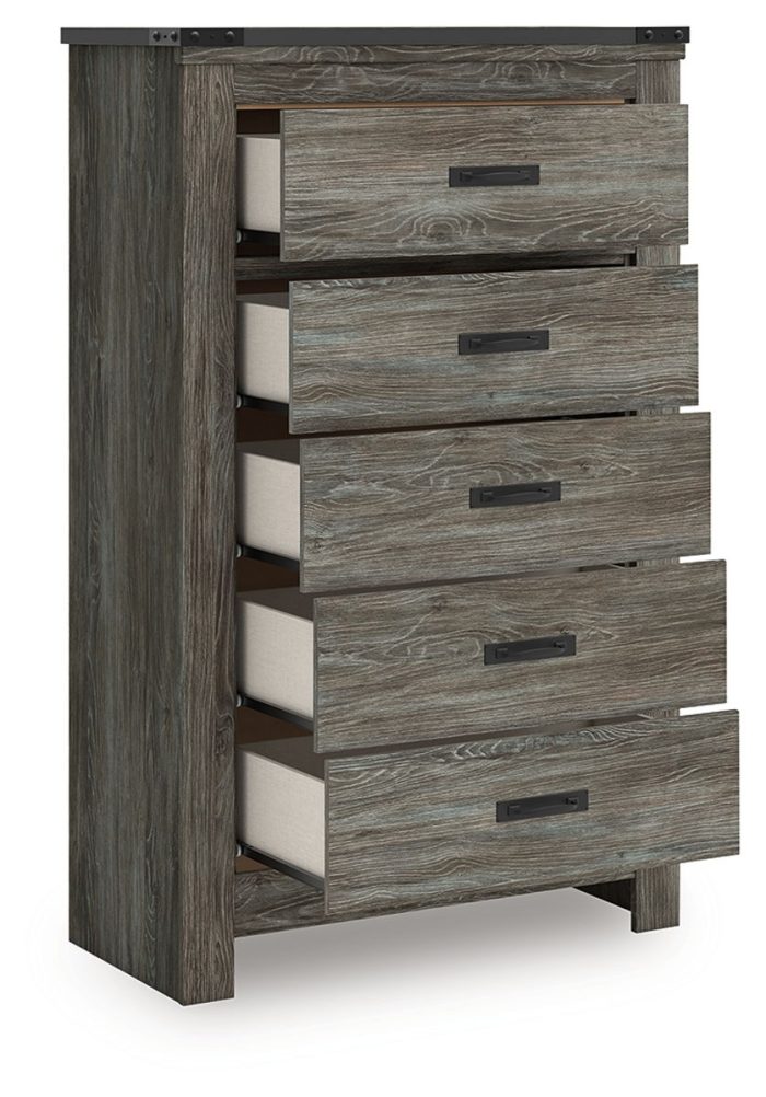 Frandern - Gray - Five Drawer Chest - Image 4