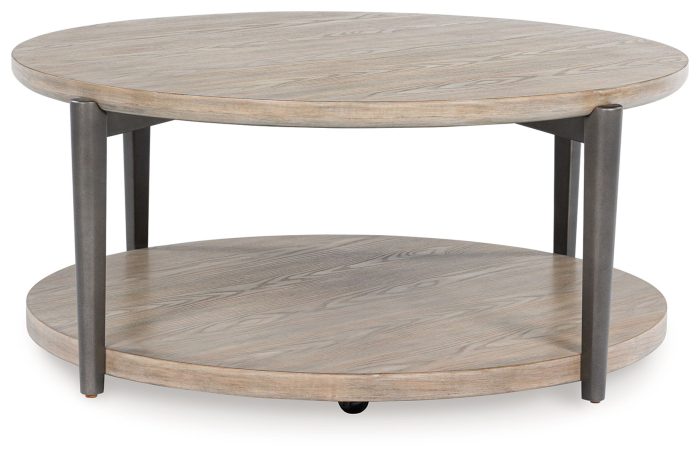 Dyonton - Light Grayish Brown - Round Cocktail Table - Image 3