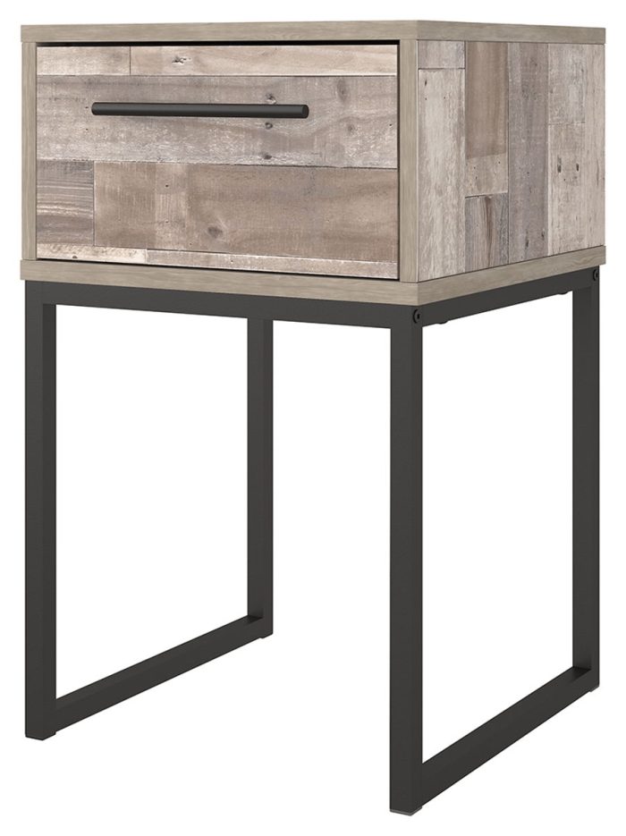 Neilsville - Whitewash - One Drawer Night Stand - Vinyl-Wrapped - Image 4