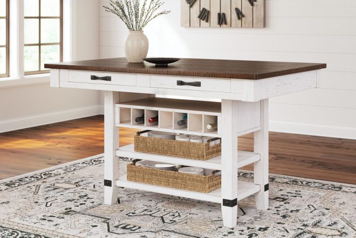 Valebeck - Rect Dining Room Counter Table With Wine Rack - Image 4