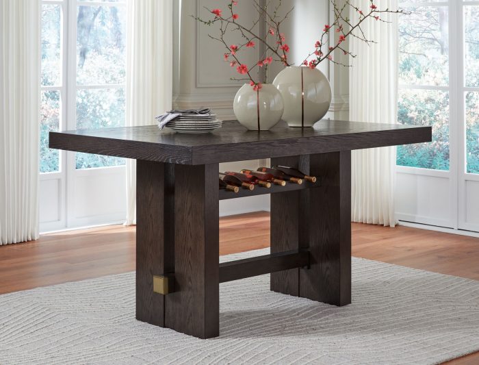 Burkhaus - Dark Brown - Rectangular Dining Room Counter Table - Image 4